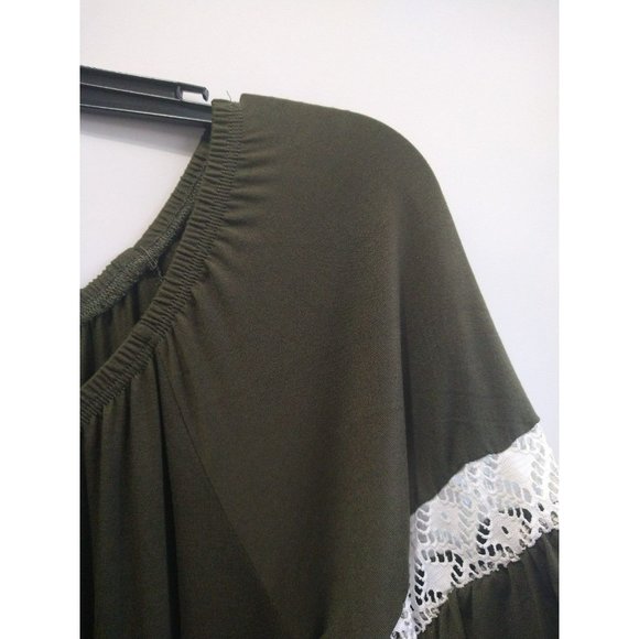 Comfy Olive Green Tunic- Knee length dress size Large - Picture 3 of 7